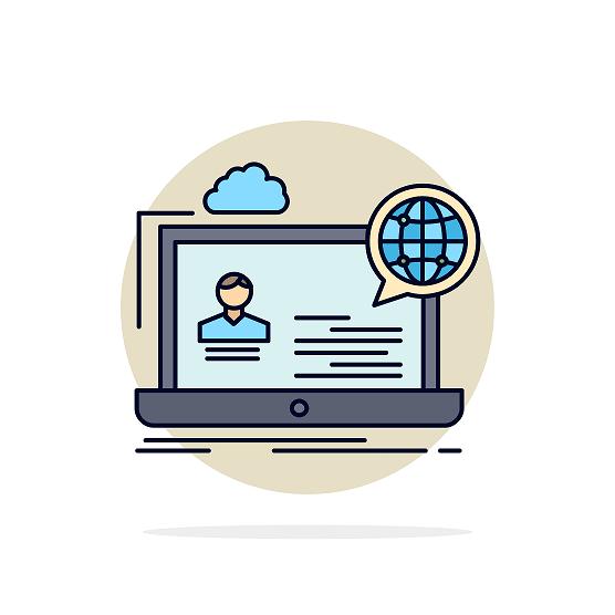 webinar, forum, online, seminar, website Flat Color Icon Vector